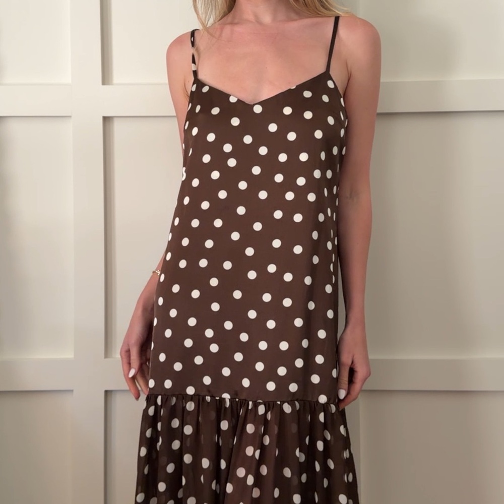 SHOW ME YOUR MUMU Brown Polka Dot Dress